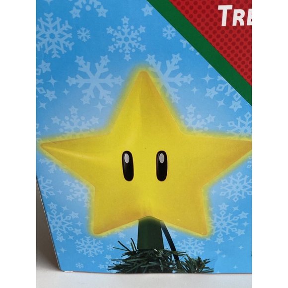 Nintendo Super Mario 9" Super Star Light Up LED Plug In Christmas Tree Topper - Picture 7 of 10